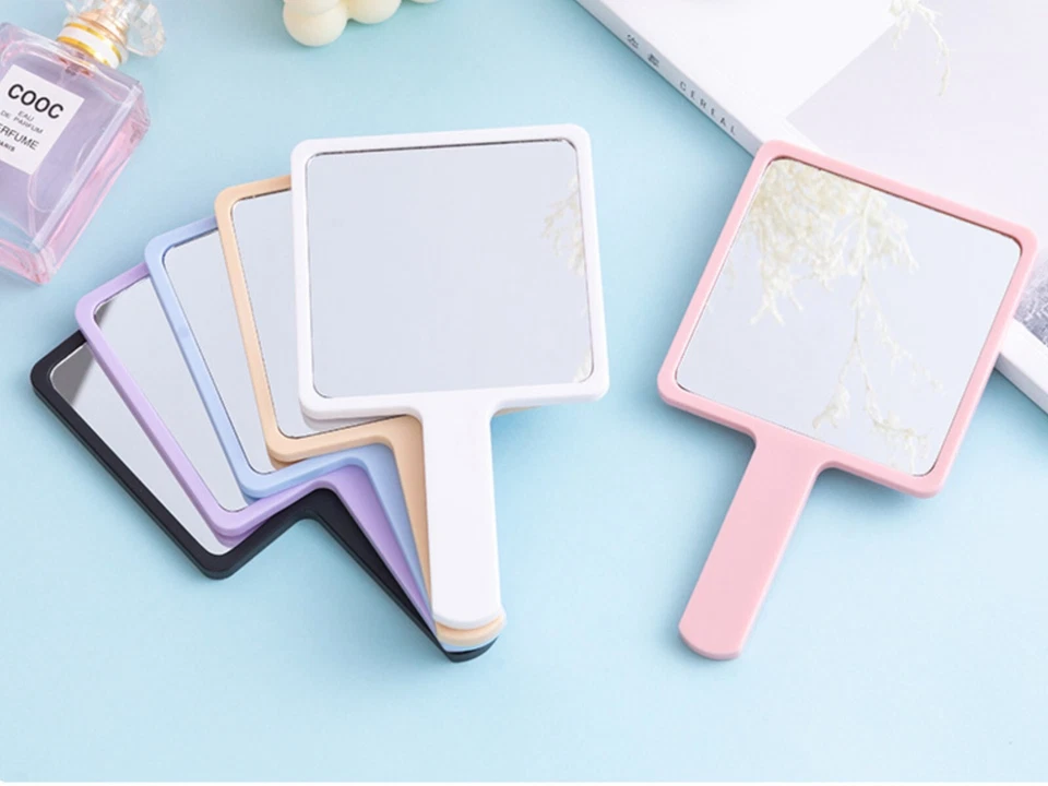 MONEY SAVERS SQUARE-Shape Hand Mirror Held Vanity Mirror Standing Makeup Dresser Mirror MULTI