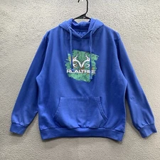 Realtree Hoodie Men’s L Blue Long Sleeve Pullover Hoodie Outdoor Hiking Hunting