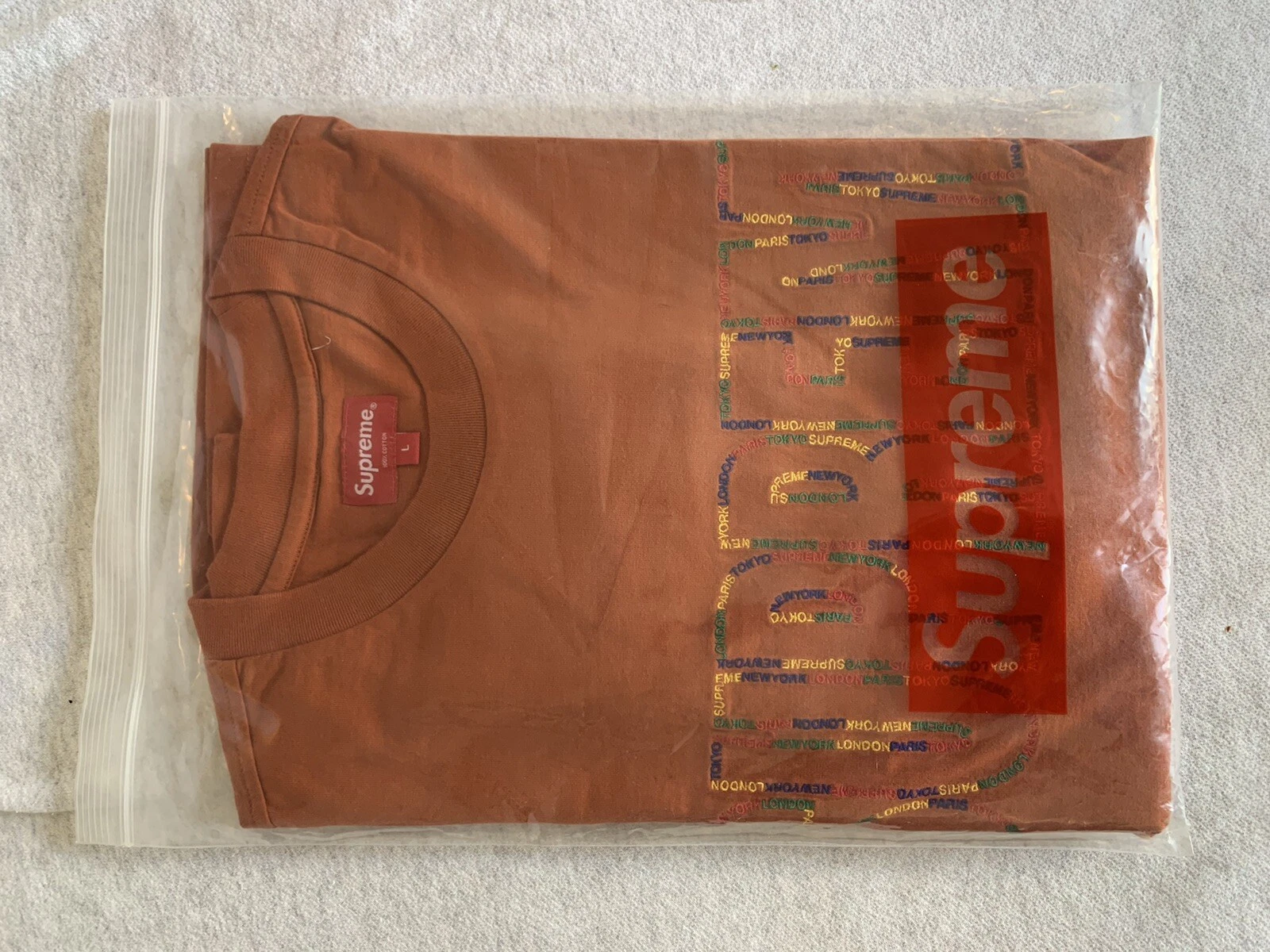 T shirt Supreme International manches longues rustique GRAND NEUF DANS SON SAC authentique