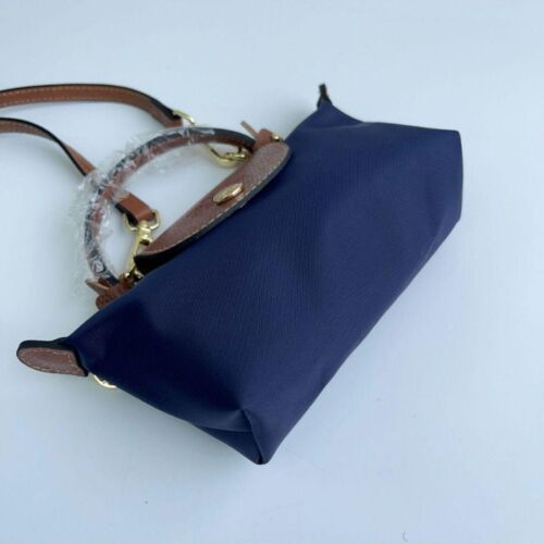 Longchamp Le Pliage XS NAVY-BROWN Shoulder Mini Bag W8in Outlet unused - Picture 5 of 8