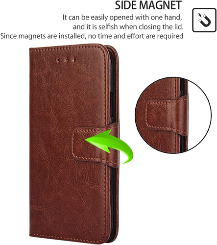 Custodia a portafoglio per Motorola Moto G Play 2023, custodia in pelle premium - Foto 4 di 12