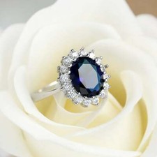 Women's Sterling Silver Lab Created Blue Sapphire Accent Stones Ring Size 8.25