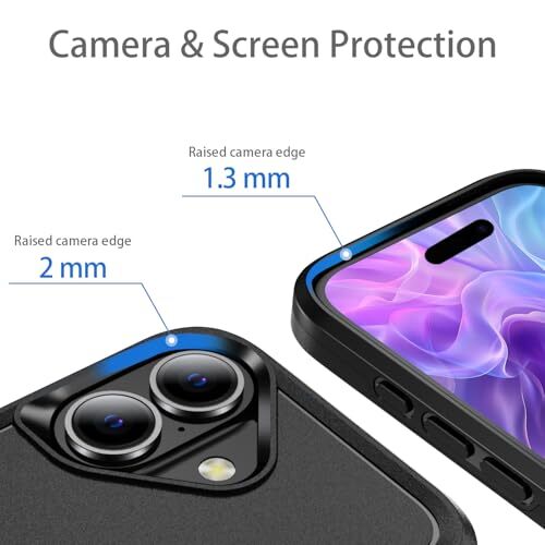 Designed for iPhone 16 Case Heavy Duty Protection For iPhone 16 Black - Photo 5 sur 7