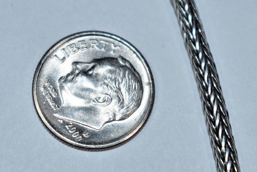 Solid Sterling Silver 925 Wheat Link Toggle Clasp… - image 10