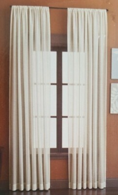 Home Ivory Stripe Sheer Window Panel 60'' x 95'' NIP