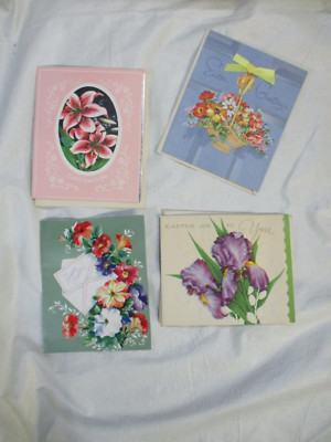 4 Vintage Easter Cards - Greeting Cards - Unused