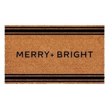 Calloway Mills Christmas French Stripe Merry + Bright Doormat  24" x 48"