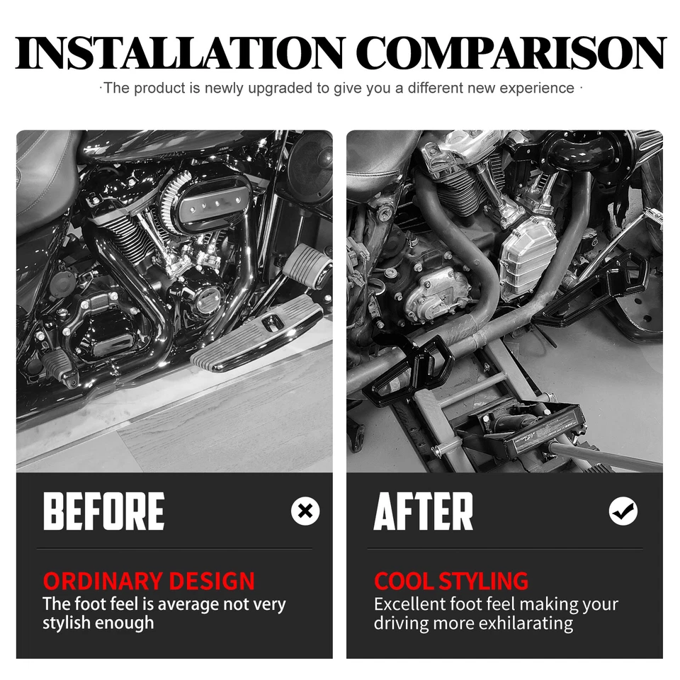 Black Empire Driver Passenger Floorboards For Harley Road Electra Glide 86-2025 - Image 3 of 4