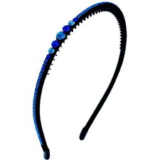 USA Handmade Headband Rhinestone Crystal Hairband Simple Bling Sparkling Blue R1