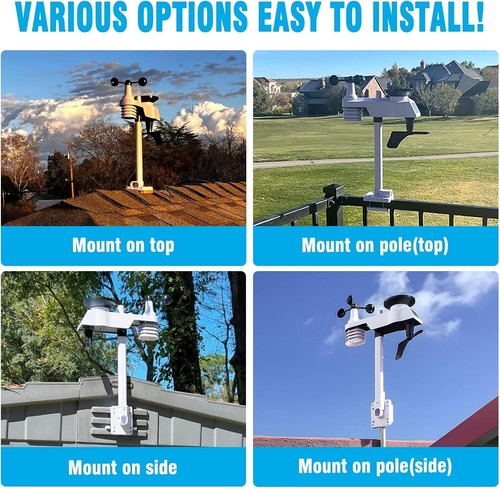 Stylish WiFi Weather Station: 8.3-Inch Color Display & Outdoor Sensors Included - Picture 8 of 9