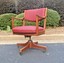 vintage gunlocke armchair - reupholstered - swivel rolling office chair