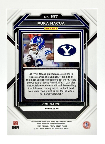 2023 Prizm Draft Picks Ruby Red Wave #197 Puka Nacua RC Los Angeles Rams - Bild 2 von 2