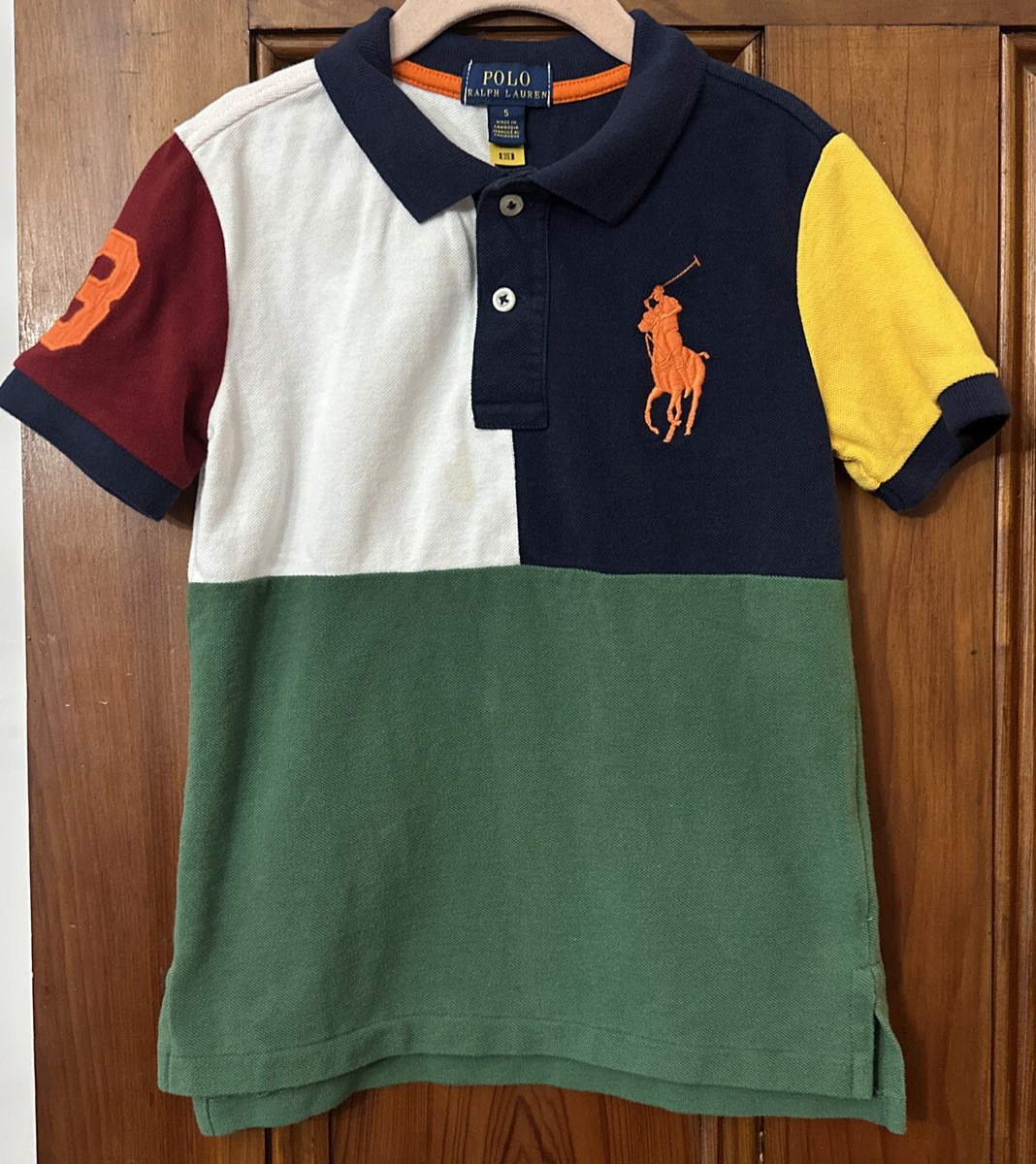 POLO Ralph Lauren Boys Color-Blocked Big Pony Cotton Polo Shirt