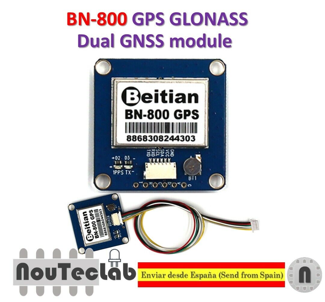 Módulo GNSS GPS doble Beitian BN-800 GLONASS con brújula de antena HMC5883L
