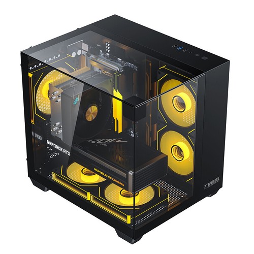 270 Degree Transparent Computer Case Desktop PC Tower For M-ATX/ITX Motherbo-qe - Afbeelding 13 van 16