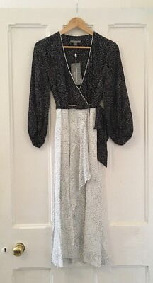 RRP £199 Fenn Wright Manson Petite Black White Spot Polka Dot