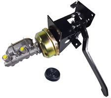 Universal 90 Degree Under Dash Power Brake Booster Pedal Master Cylinder Kit
