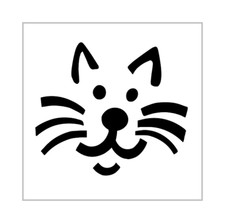 Happy Cat Face Stencil 4 Inch Halloween Holiday Miniature Design Sheet MIN122