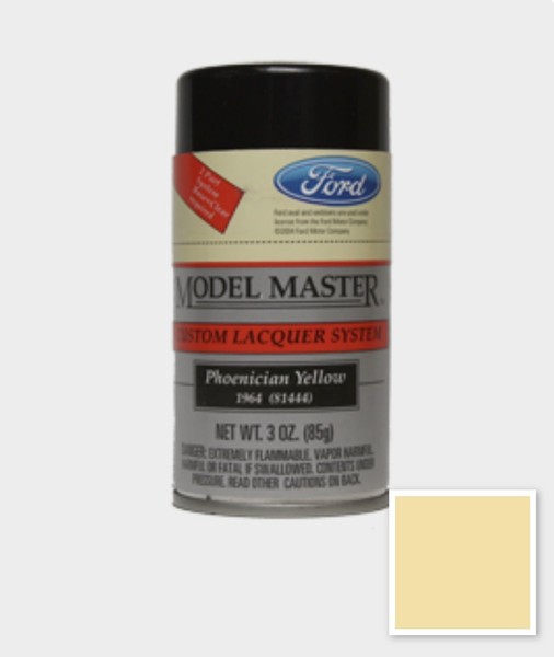Testors Model Master 1964 Ford Phoenician Yellow Spray Paint Can 3 Oz