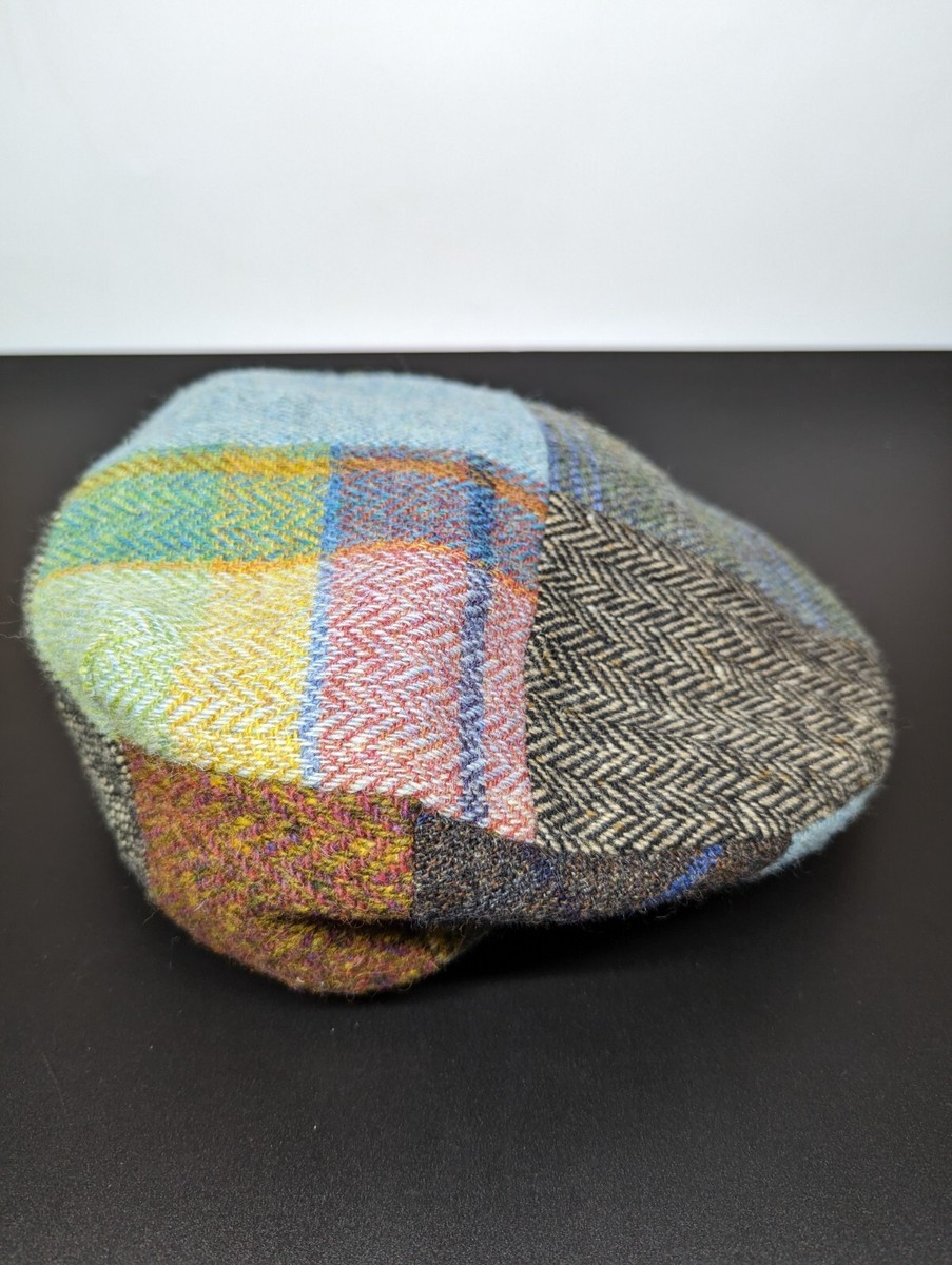 anatomica× JONATHAN RICHARD News Boy Cap Jonathan Richard Tweed Patchwork Wool Newsboy Flat Cap L 7 1