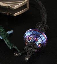 EDC Titanium Lanyard Knife Bead Necklace Pendant Paracord Bracelet EDC Charm DIY