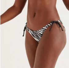 Boden String Animal Zebra Print Bikini Bottom Navy NWT Size 8