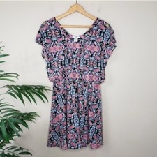 Bar III | Multicolor Split Sleeve Boho Print Dress Elastic Waist, size small