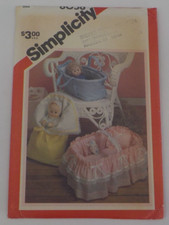 SIMPLICITY PATTERN #6056 3 CARRIERS FOR 18" DOLLS COVERED BASKET BUNTING UNCUT