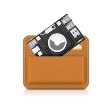 Airtag Wallet Card Case for Apple Air Tag with USB C to Lightning Cable Adapter