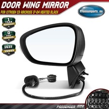 Electric Door Wing Mirror Passenger for Citroen C3 Aircross 17-24 Heated Black