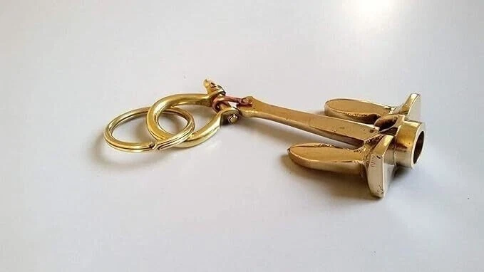 Brass Anchor key chains Nautical vintage ship anchor with handcuff key ring - Image 2 of 4