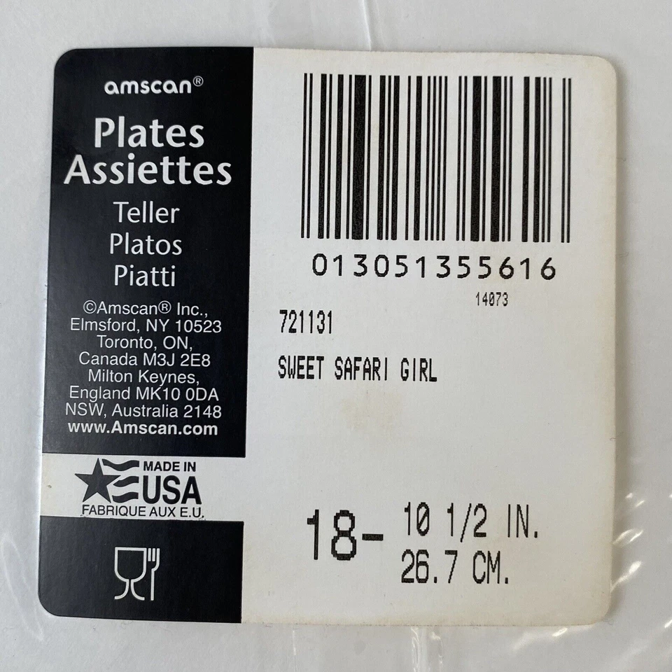 Platos de Baby Shower Jirafa Animal Rosa It’s A Girl Género Nuevos 18ct Cena Redonda Foto 3 de 3