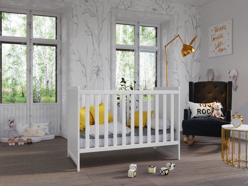 Matilda White Baby Cot Bed 120x60cm - Picture 9 of 10
