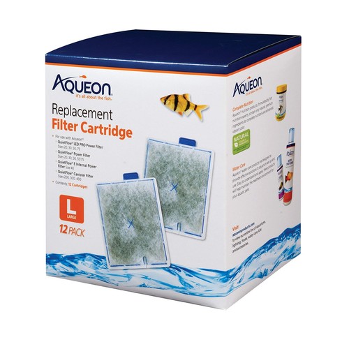 Aqueon Large Replacement Filter Cartridges 12-Pack for Aquariums
