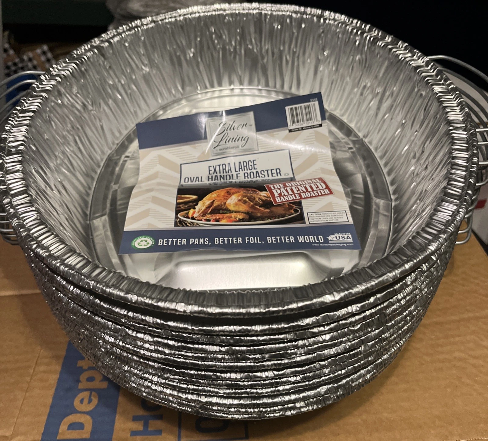 12X Silver lining by durable foil extra large oval handle roaster Aluminum Foil