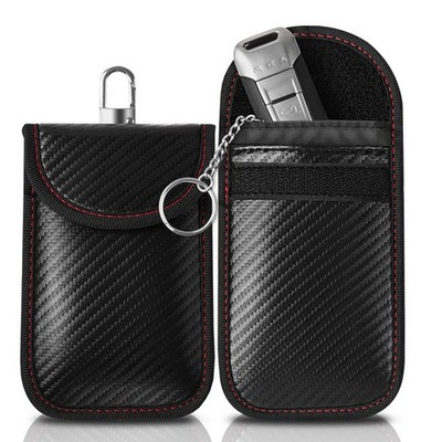 Faraday Key Fob Bag RFID Signal Blocking Anti Theft Case Red