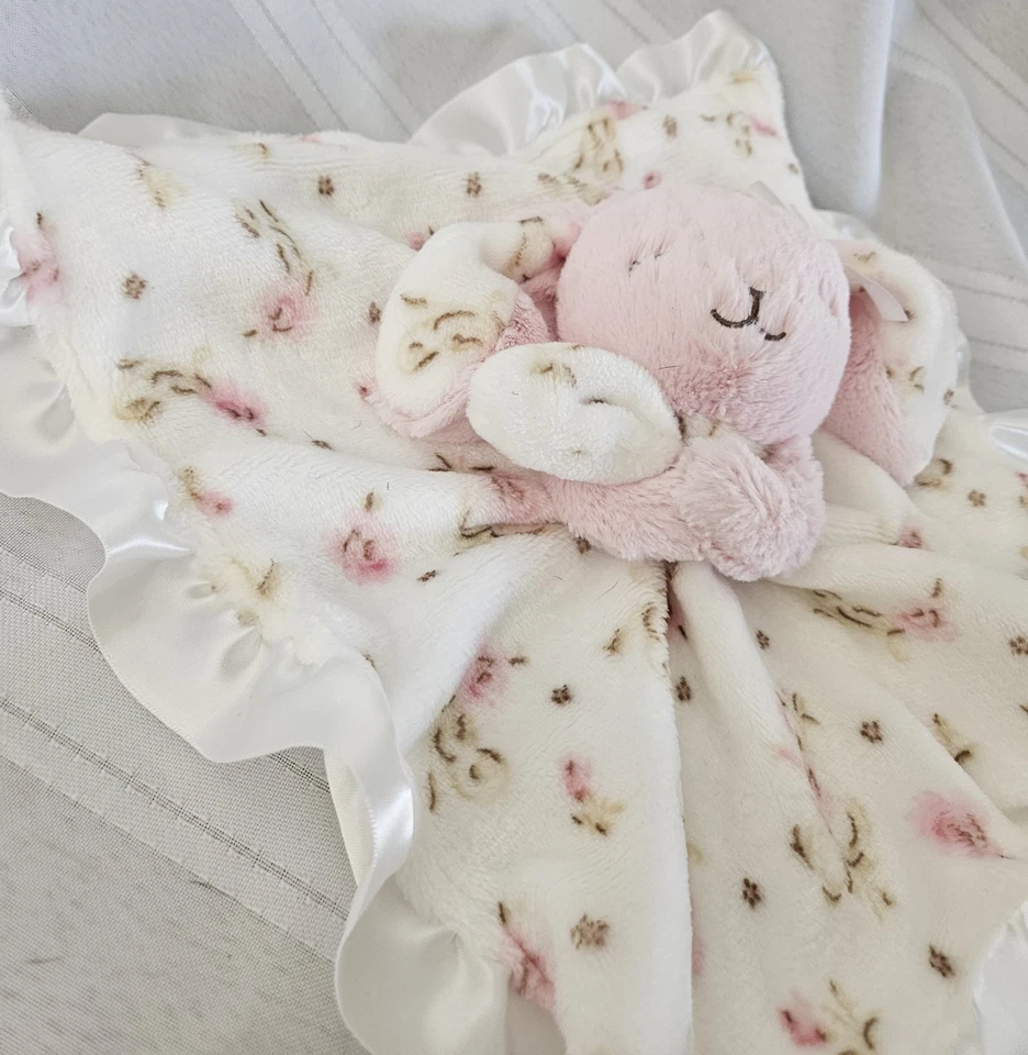 Little Me Pink Floral Bunny Baby Lovey Plush Stuffed Animal Toy Security Blanket - Image 4 of 4