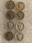 Lot Of 8 Mercury Dimes 4) 1941, 2) 1944, 2) 1945 - 90% Silver 10c