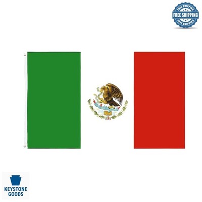 Mexico Flag 3x5 FT Polyester with Brass Grommets - Bright, Fade-Resistant