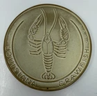 Vintage FRANKOMA Art Pottery LOUISIANA CRAWFISH  Round TRIVET Souvenir