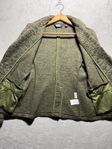 Lands' End Women's S (6-8) Olive Green Heather Knit One-Button Sweater Blazer - Picture 5 of 10