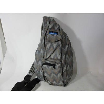 KAVU Rope Bag Gray Chevron Sling Crossbody Backpack Adjustable Outdoor Hiking