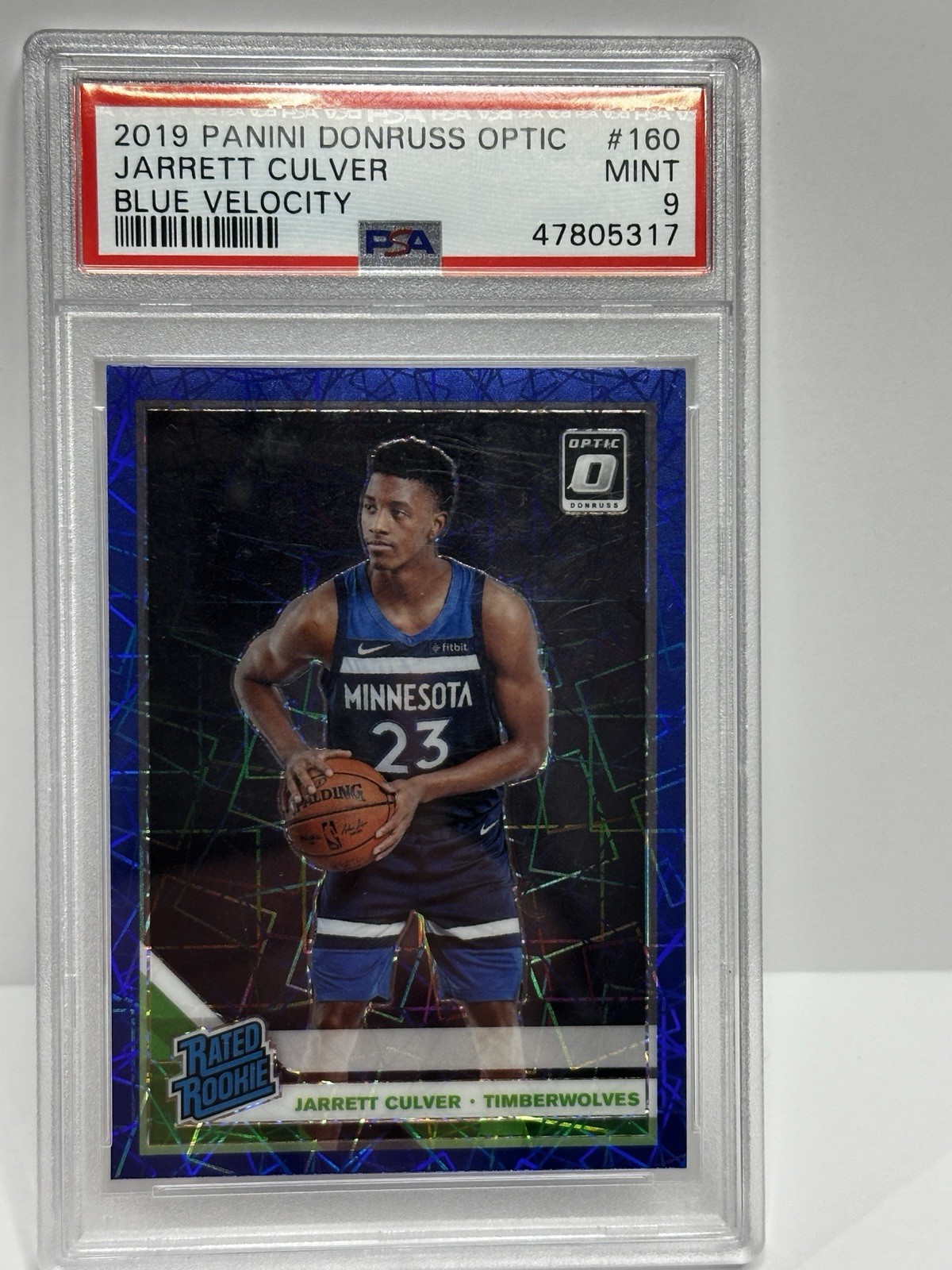 Panini 2019 Donruss Optic Rated Rookie Jarrett Culver #160 Blue Velocity PSA 9 …