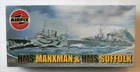 AIRFIX 1/600 04214 HMS MANXMAN AND HMS SUFFOLK