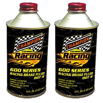 2 Champion Brands 12 fl oz DOT 4 Racing Brake Fluid 600 Series (24 fl oz Total)