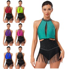 Womens Bodysuit Ballet Dress Party Dancewear Gymnastic Latin Tango Salsa Dance