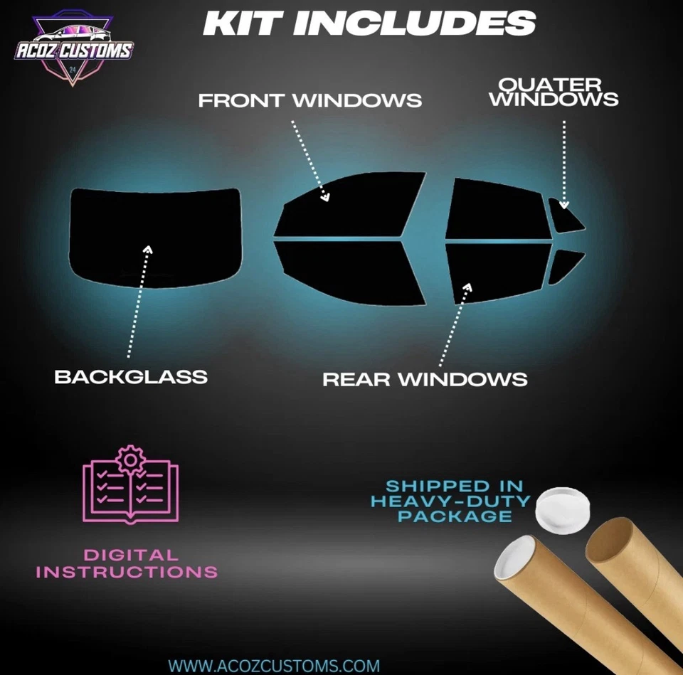 Kit de película de tinte de ventana precortada de cerámica para Toyota Camry 1990-2026 todos los lados + parte posterior Foto 2 de 4