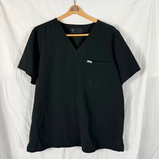 FIGS Medical Scrub Top Women's XXL Solid Black FW1000 Nursing Vet