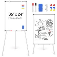 Magnetic Whiteboard Easel Stand 36x24 in Dry Erase with Height Adjust