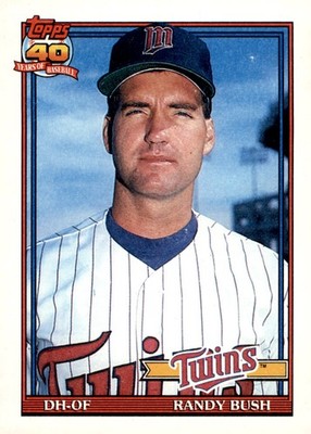 1991 Topps #124 Randy Bush : D* print code before copyright